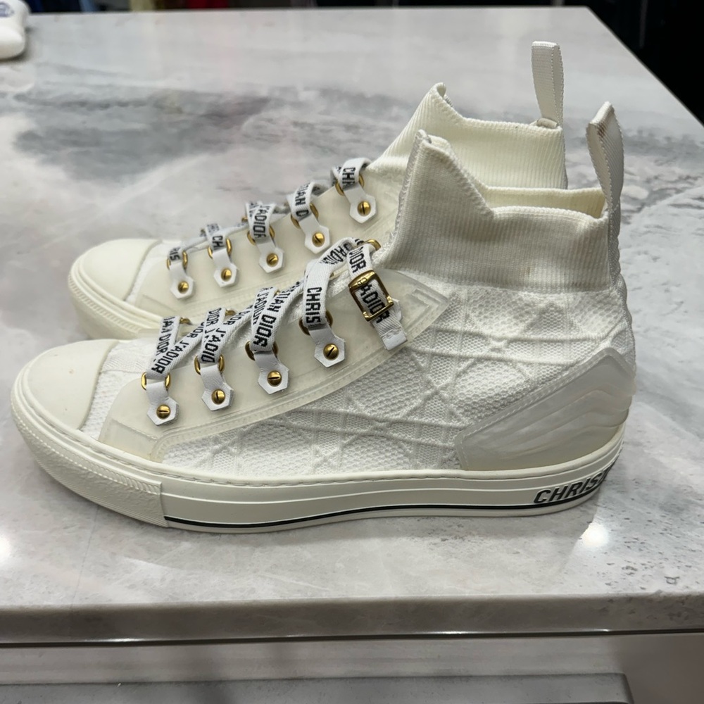 Dior White High-Top Sneakers